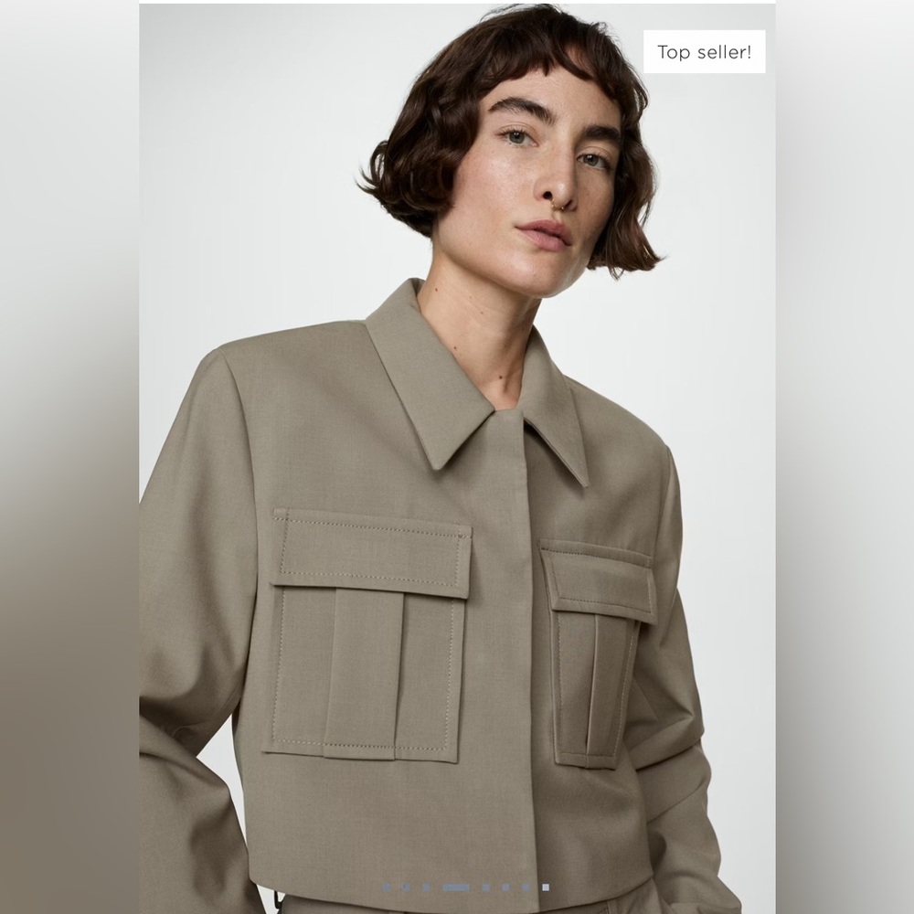 MANGO Cropped jacket with pockets